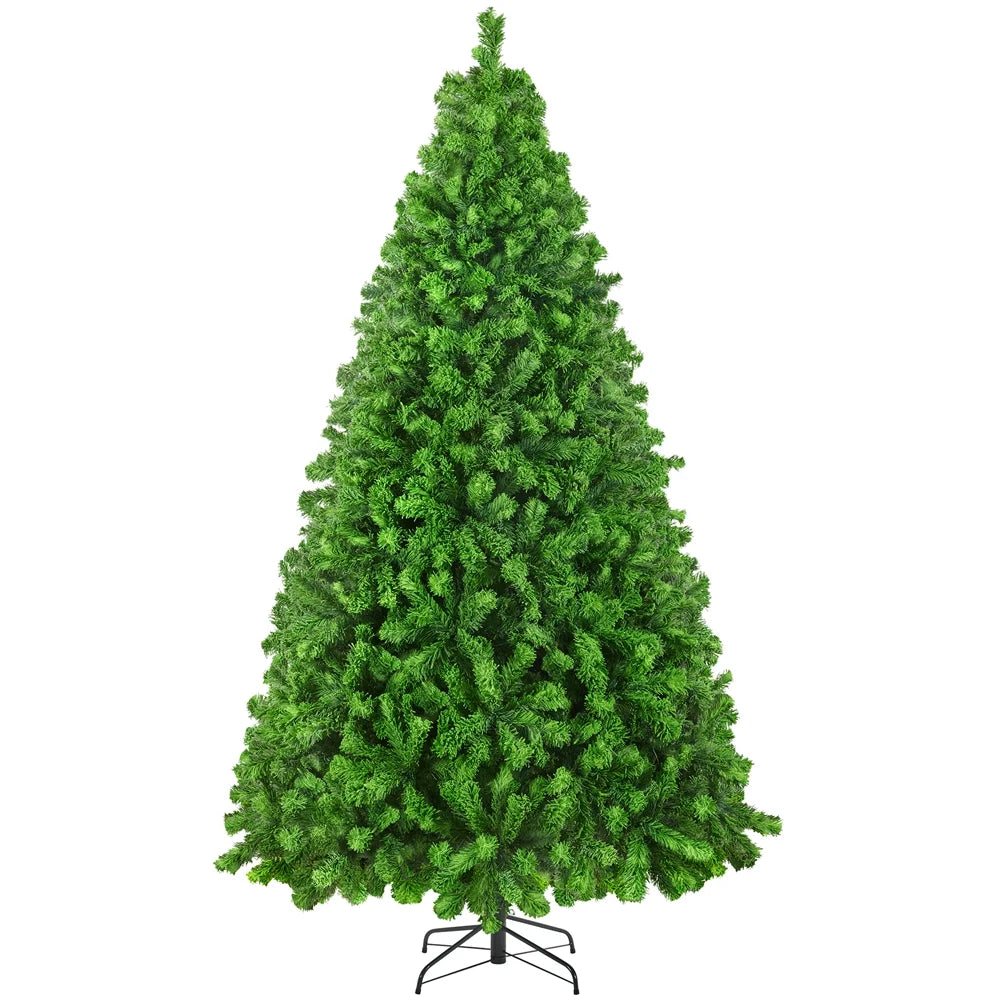 4.5 Ft Pre-Lit Flocked Christmas Tree with Warm Lights, Frosted White