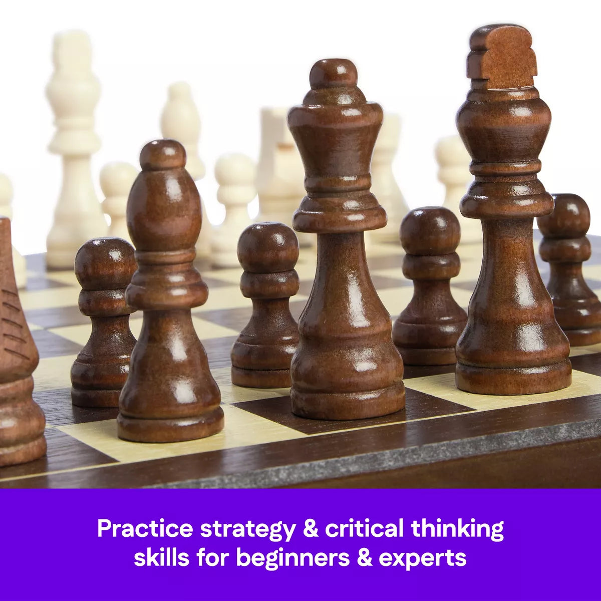 Game Gallery Wood Chess & Checkers Set