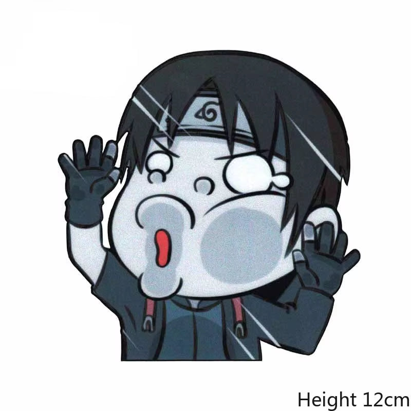 Anime Naruto Stickers Funny Sasuke Peek Window Stickers Laptop Decals Waterproof Car Stickers Personality Anime Stickers