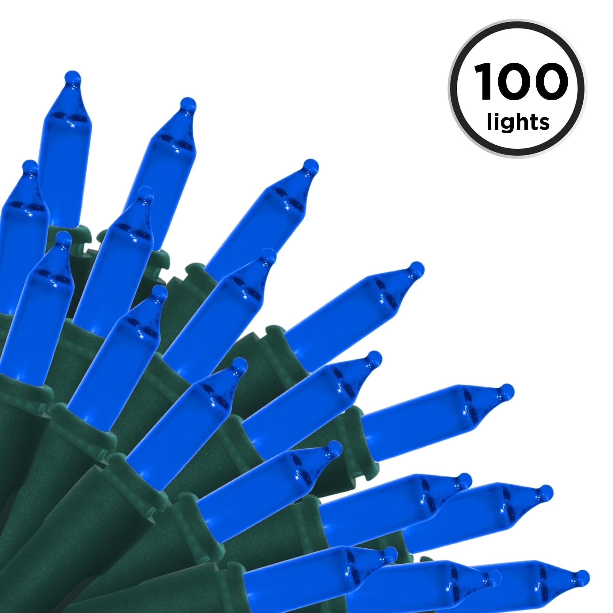 100 Count Mini String Christmas Lights, Clear - 22 Feet Indoor/Outdoor Christmas Tree Lights with Green Wire