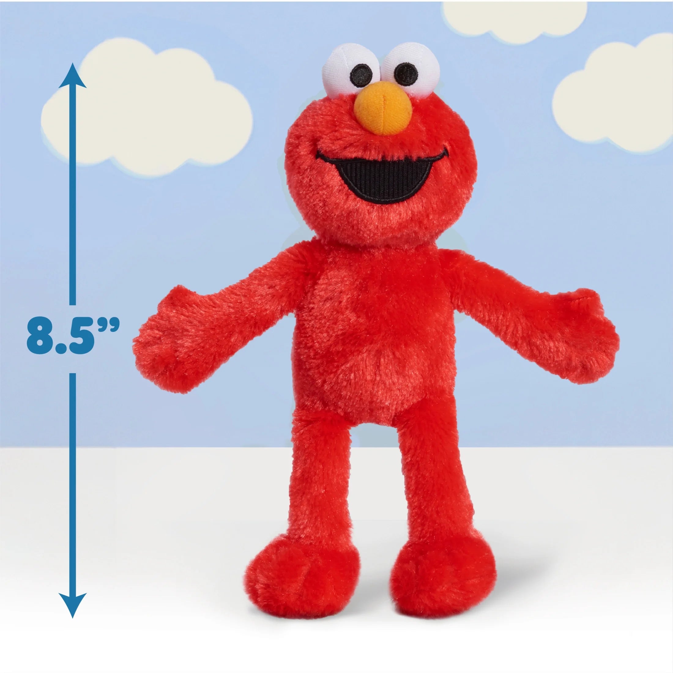 Friends 8-Inch Elmo Sustainable Plush Stuffed Animal, Kids Toys for Ages 18 Month