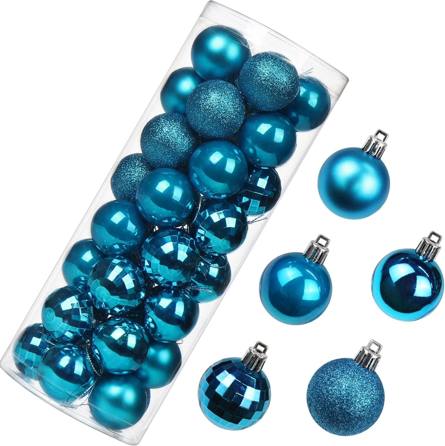 1.57" Christmas Ball Ornaments Shatterproof Navy Blue Christmas Ornaments Set 40 Pcs Blue Ornament for Xmas Tree Halloween Holiday Wedding Party Decoration