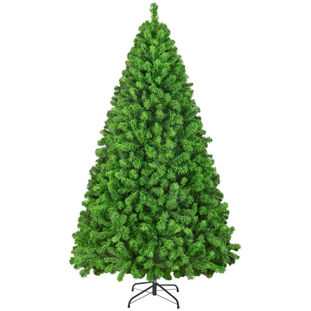 4.5 Ft Pre-Lit Flocked Christmas Tree with Warm Lights, Frosted White