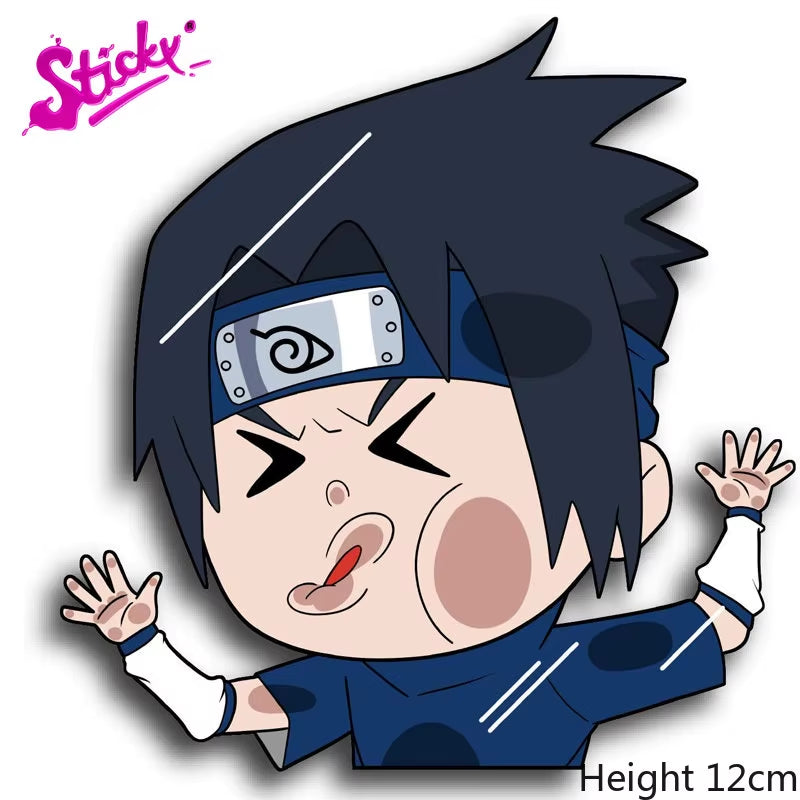 Anime Naruto Stickers Funny Sasuke Peek Window Stickers Laptop Decals Waterproof Car Stickers Personality Anime Stickers