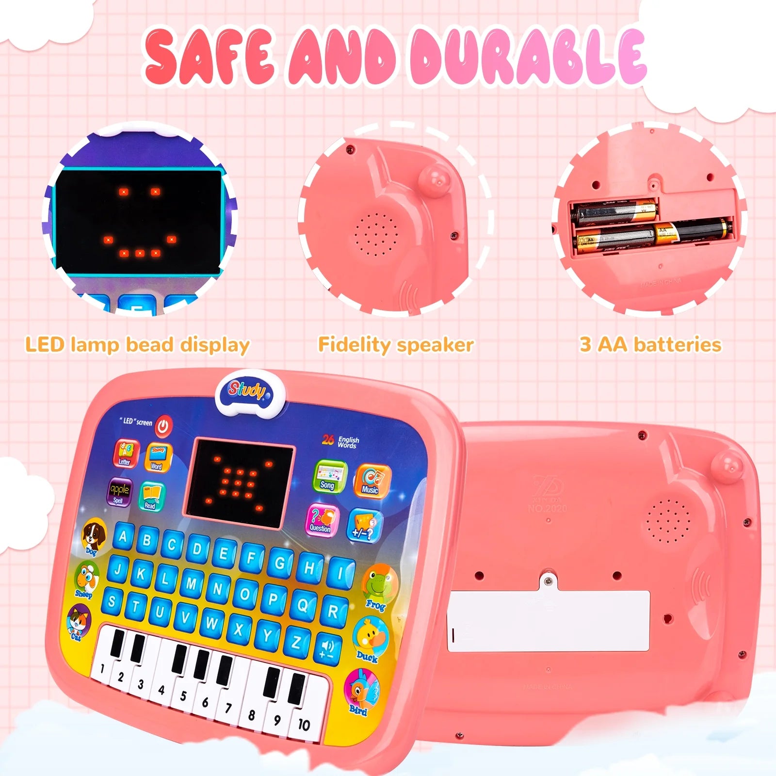 Educational Toys for 1 2 3 Year Olds,Kids Learning Toy Gift for Toddlers Tablets Toys Gifts for 2 3 4 Year Old Toddlers Kids Age 1-2 Girls Birthday Gifts for 1 2 3 Year Old Children Boy Girl