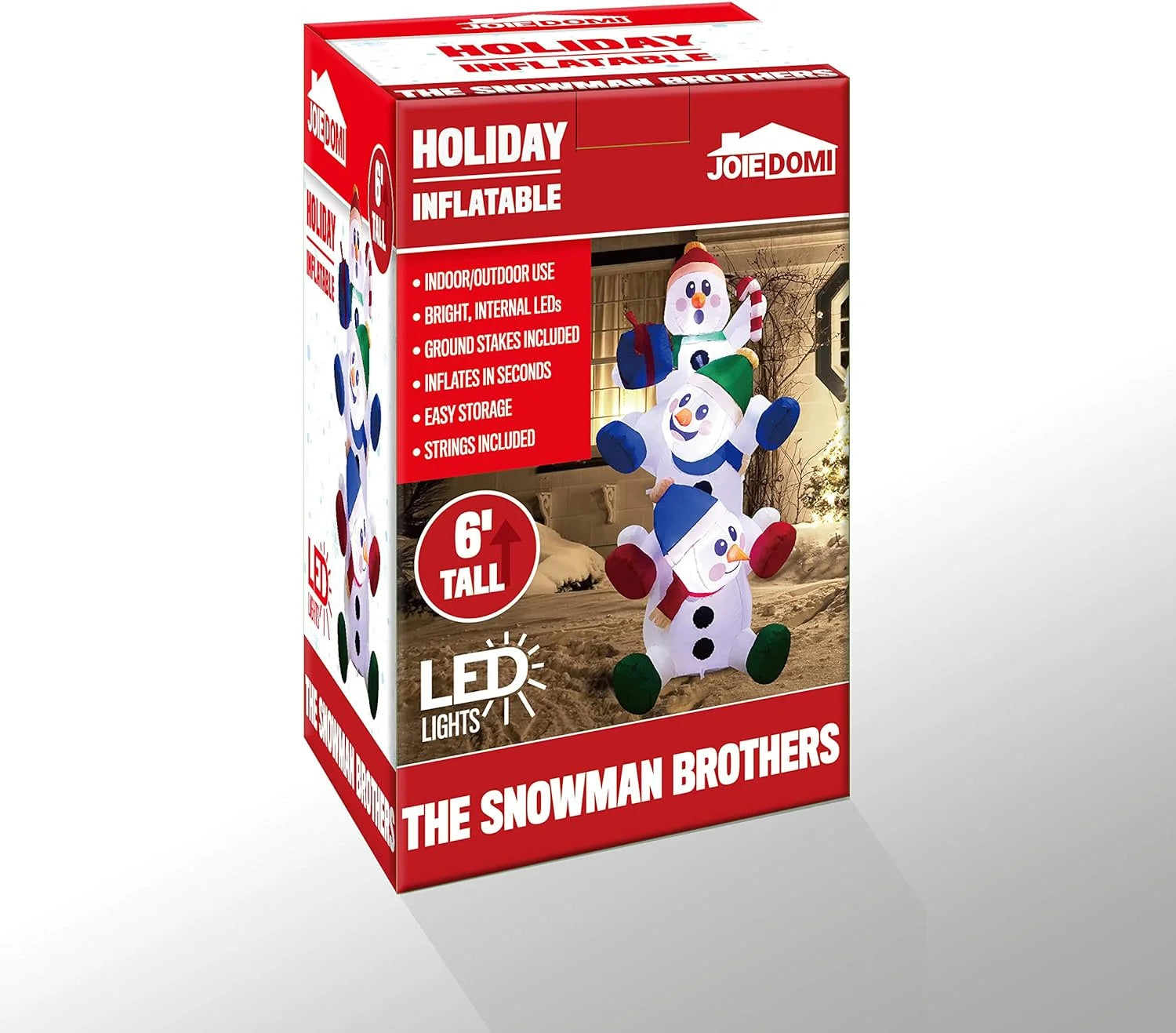 6Ft Christmas Inflatables Snowman Outdoor Decorations,Stacked Snowman Christmas Blow Ups with Built-In Leds for Holiday Party Garden Yard Lawn Decor