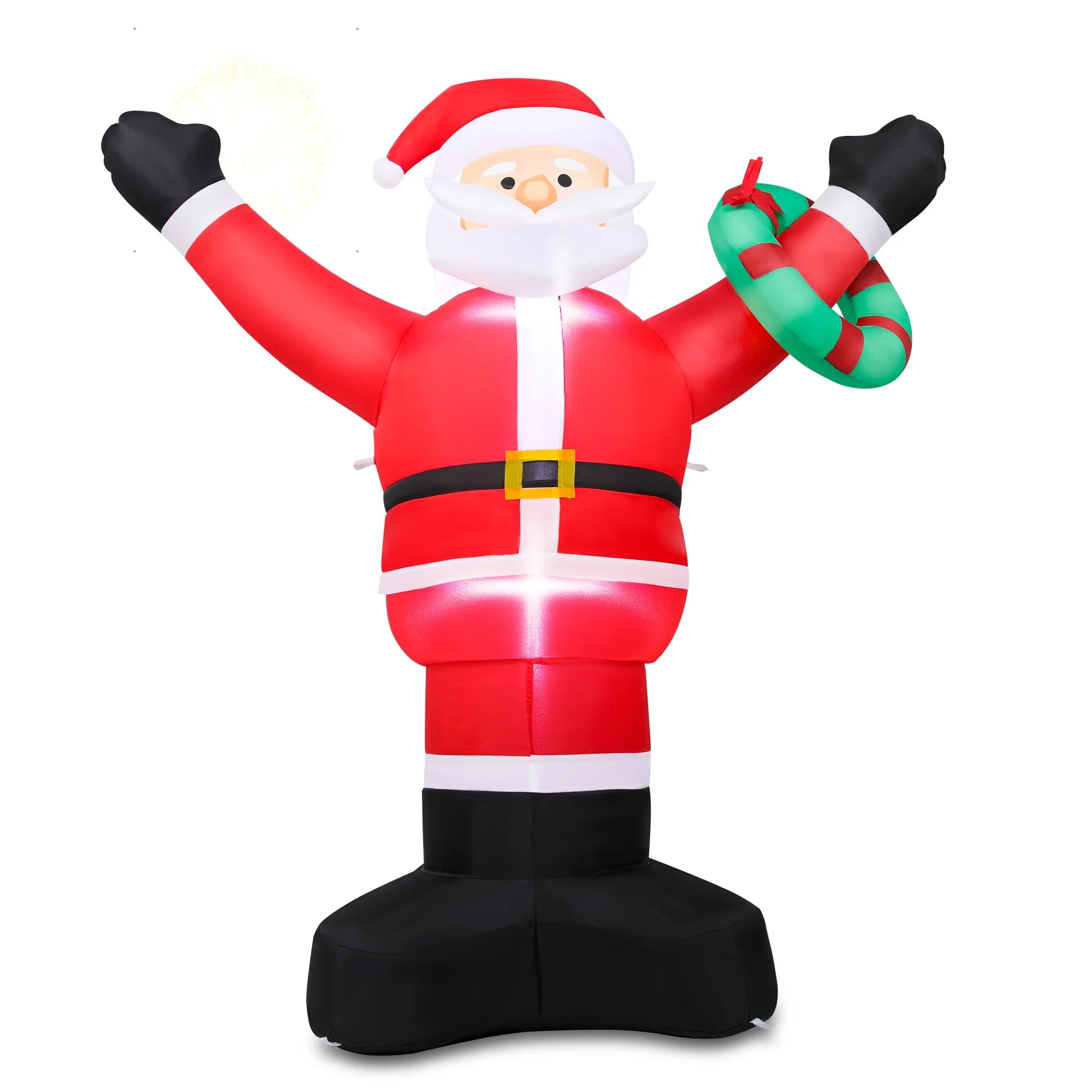 5Ft Christmas Inflatable Santa Claus Outdoor Decoration,Blow up Xmas Inflatable with LED Lights for Lawn Yard Garden
