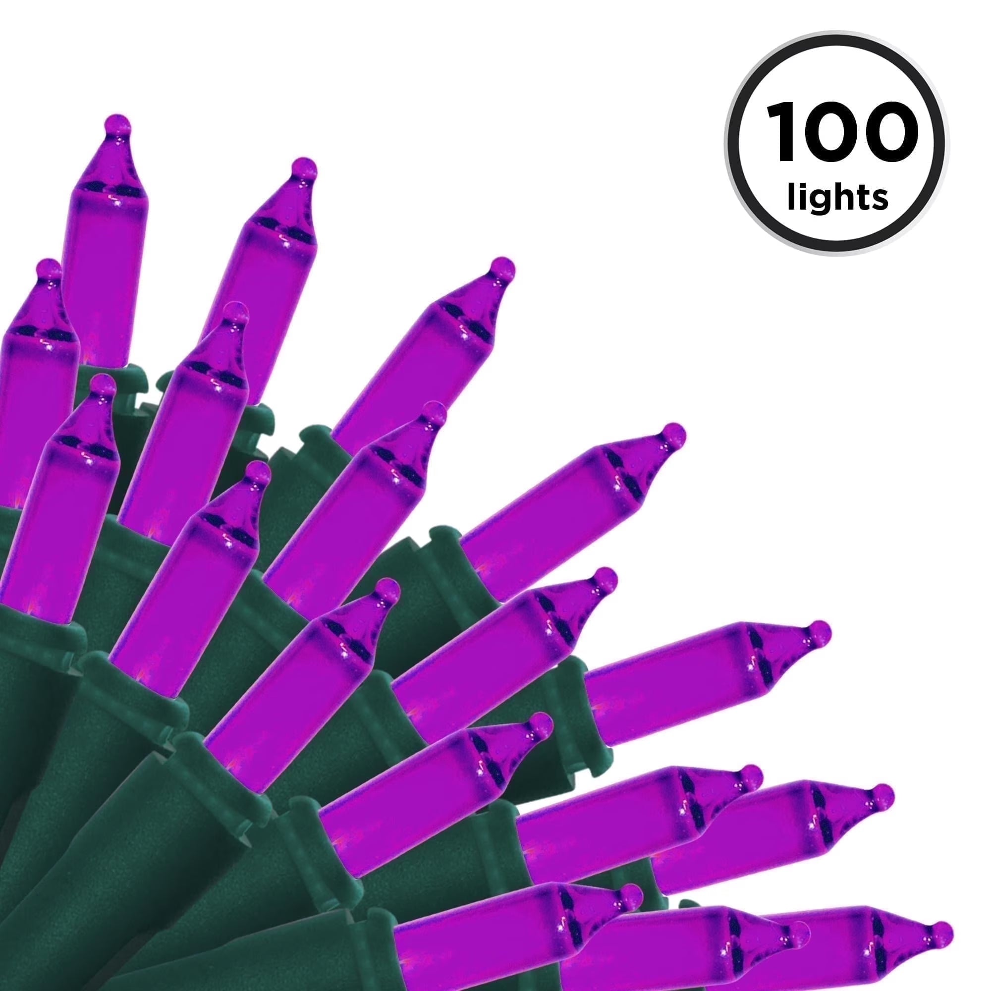 100 Count Mini String Christmas Lights, Clear - 22 Feet Indoor/Outdoor Christmas Tree Lights with Green Wire