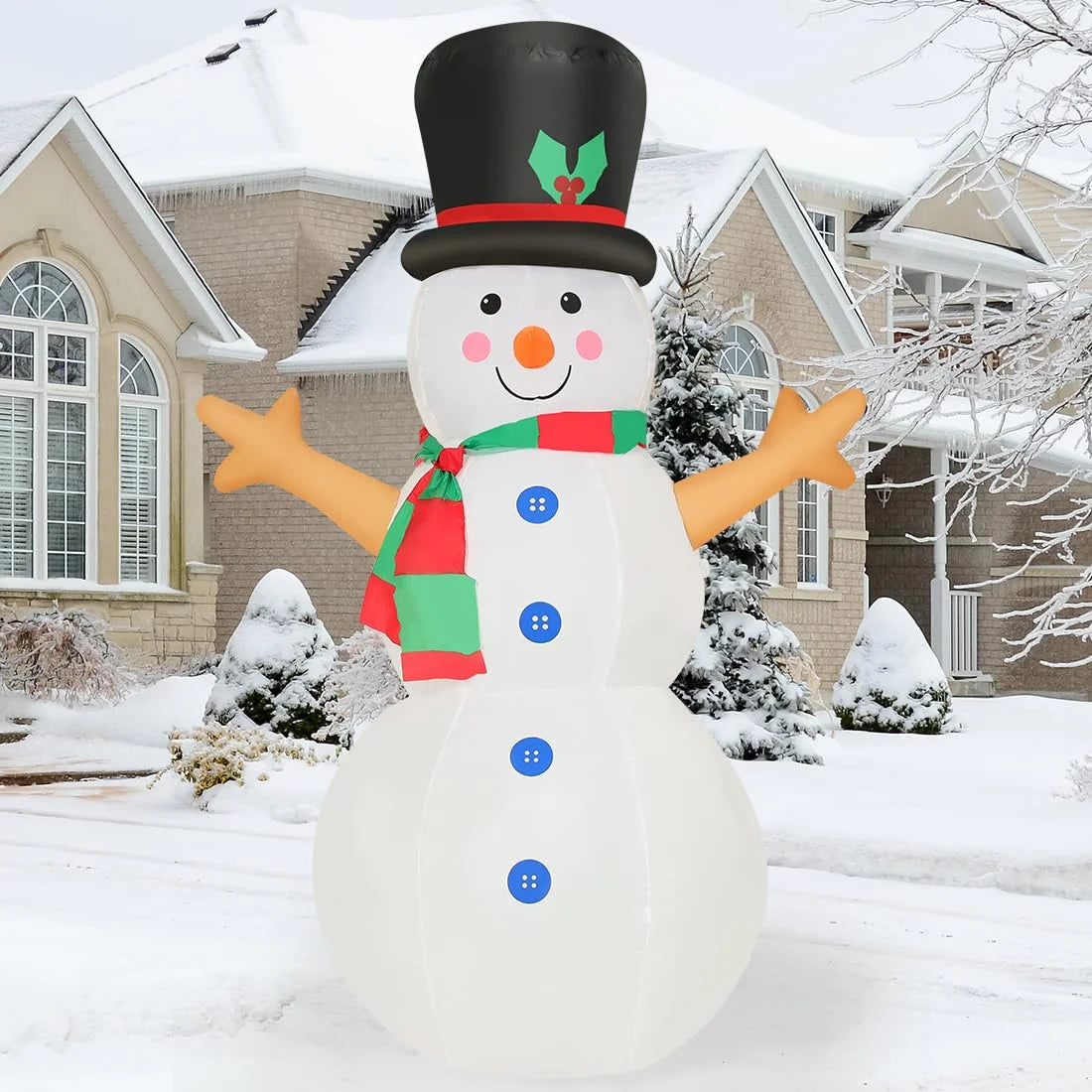 Christmas Inflatable 4 FT Blow up Snowman Inflatable, Outdoor Snowman Christmas Decorations Blowup Snowman with LED Lights Built-In, Xmas Inflatables Outdoor Decorations Clearance for Holiday
