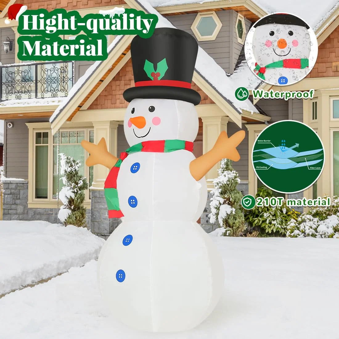 Christmas Inflatable 4 FT Blow up Snowman Inflatable, Outdoor Snowman Christmas Decorations Blowup Snowman with LED Lights Built-In, Xmas Inflatables Outdoor Decorations Clearance for Holiday