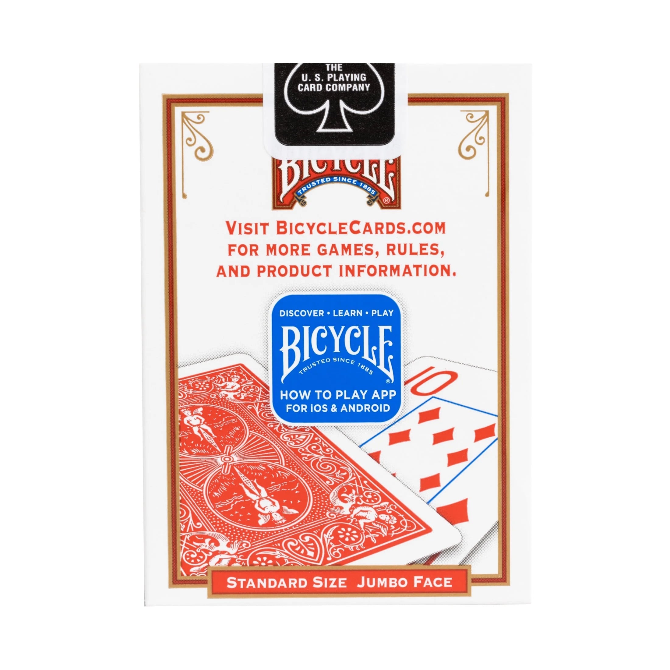 Playing Cards, Jumbo Index, 1 Deck (Red or Blue - Color May Vary)