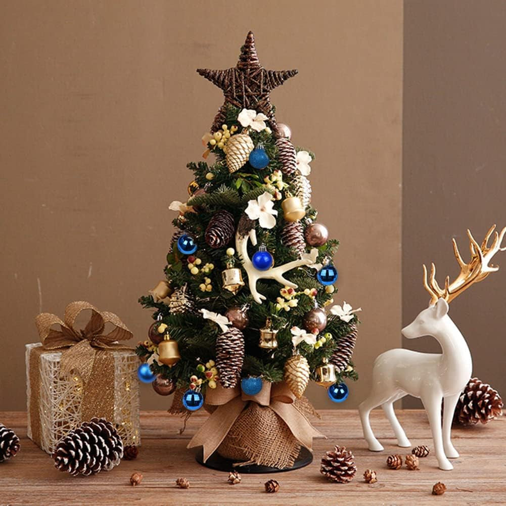 1.57" Christmas Ball Ornaments Shatterproof Navy Blue Christmas Ornaments Set 40 Pcs Blue Ornament for Xmas Tree Halloween Holiday Wedding Party Decoration