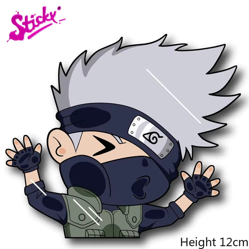 Anime Naruto Stickers Funny Sasuke Peek Window Stickers Laptop Decals Waterproof Car Stickers Personality Anime Stickers