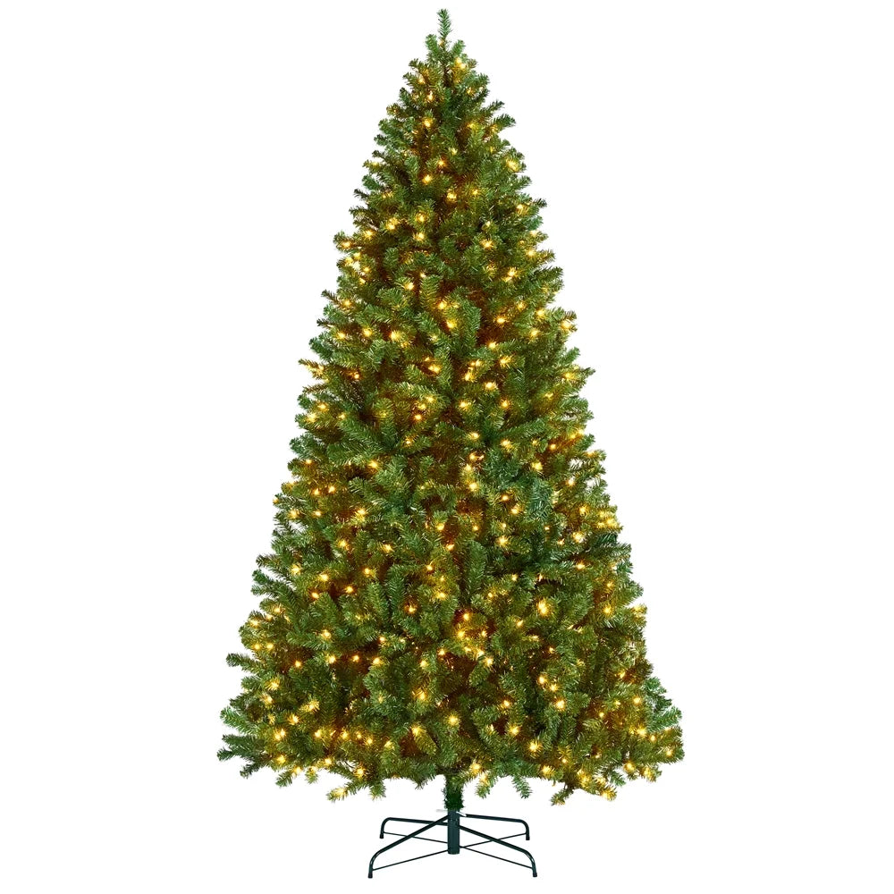9Ft Pre-Lit Christmas Tree with Warm Lights, Green