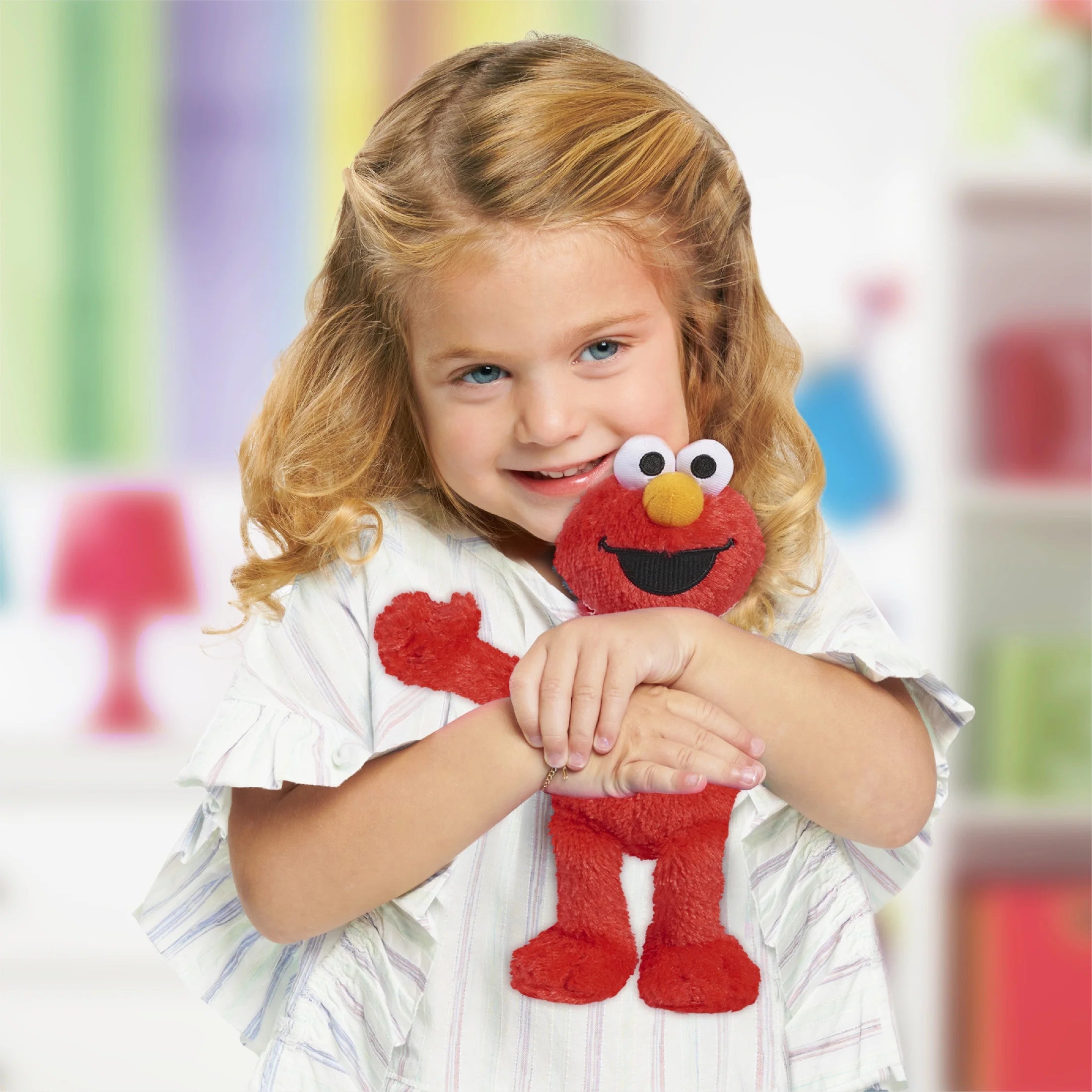 Friends 8-Inch Elmo Sustainable Plush Stuffed Animal, Kids Toys for Ages 18 Month