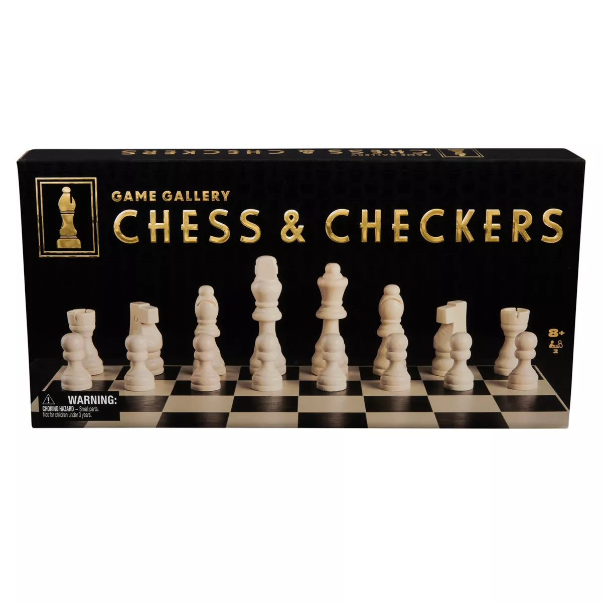Game Gallery Wood Chess & Checkers Set