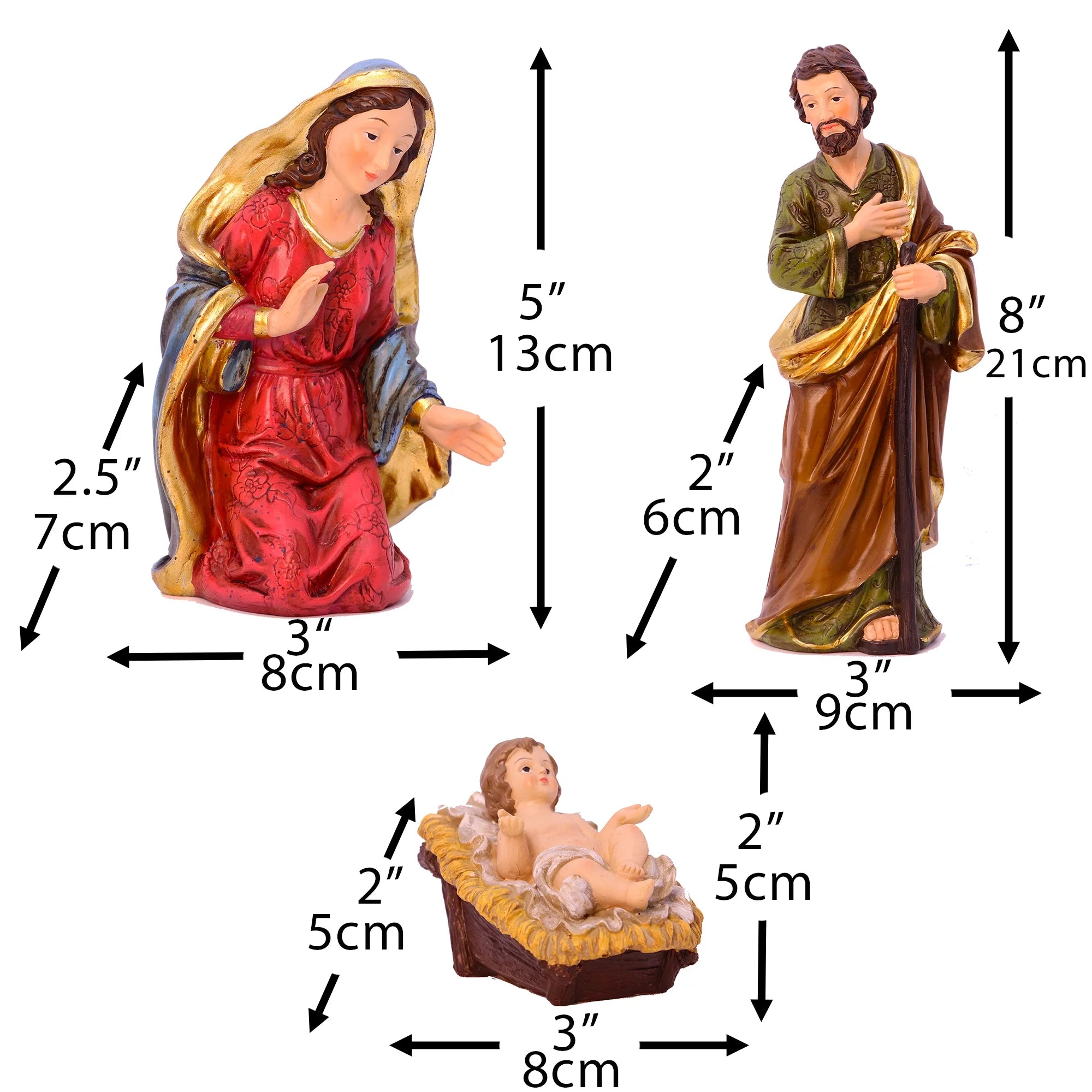 Nativity Set Nativity Scene Holidays Décor Christmas Stable Birthday Gift 11 Piece 8''