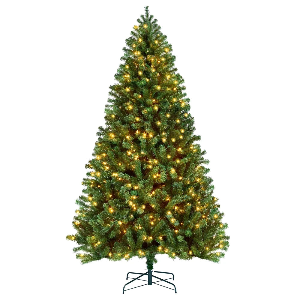 9Ft Pre-Lit Christmas Tree with Warm Lights, Green