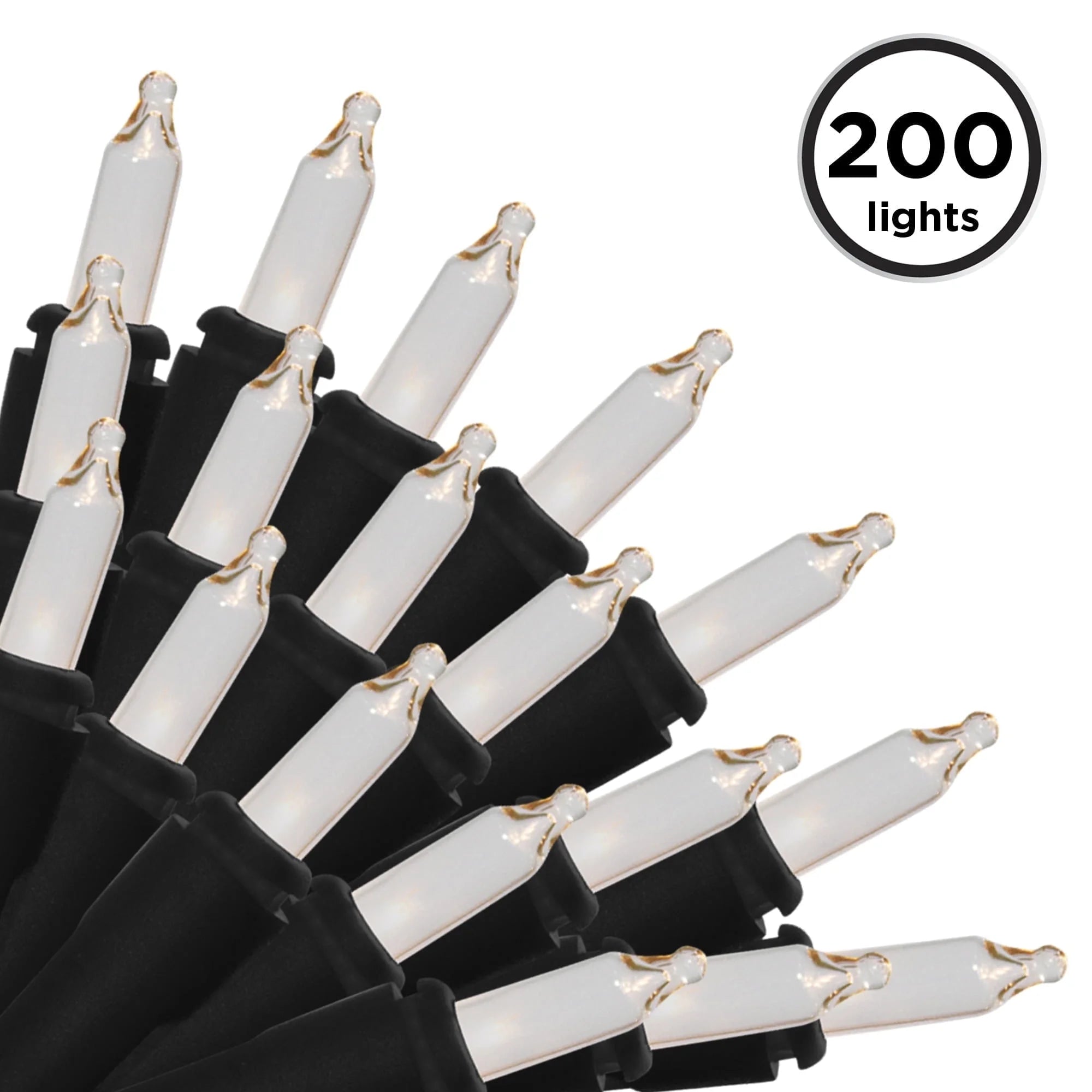 100 Count Mini String Christmas Lights, Clear - 22 Feet Indoor/Outdoor Christmas Tree Lights with Green Wire