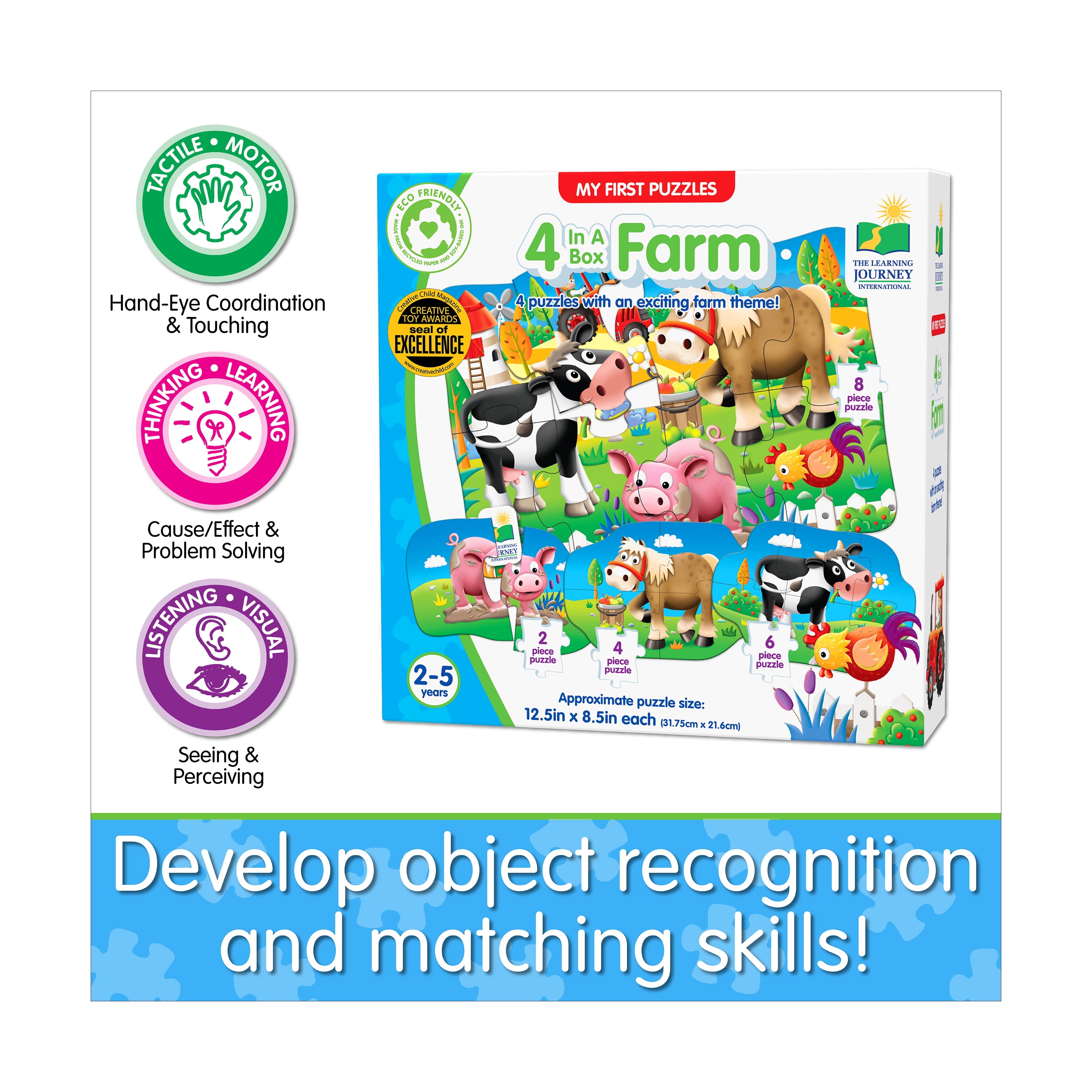 My First Puzzle Set, 4-In-A-Box, Farm