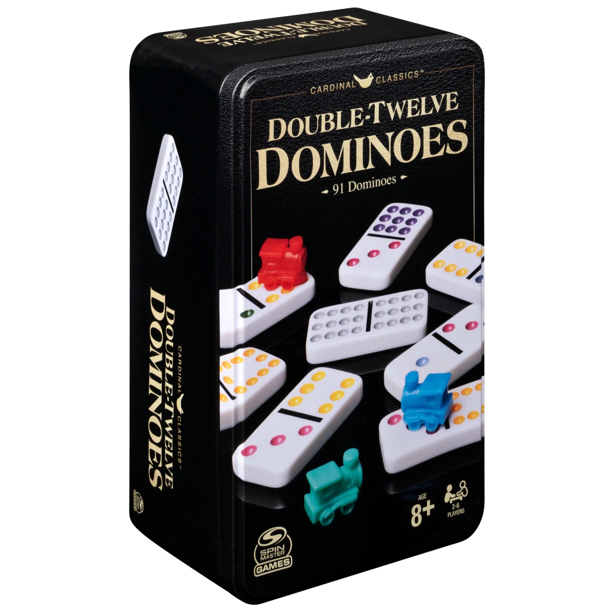 Spin Master Games, Double Twelve Dominoes Set in Storage Tin, for Ages 8+