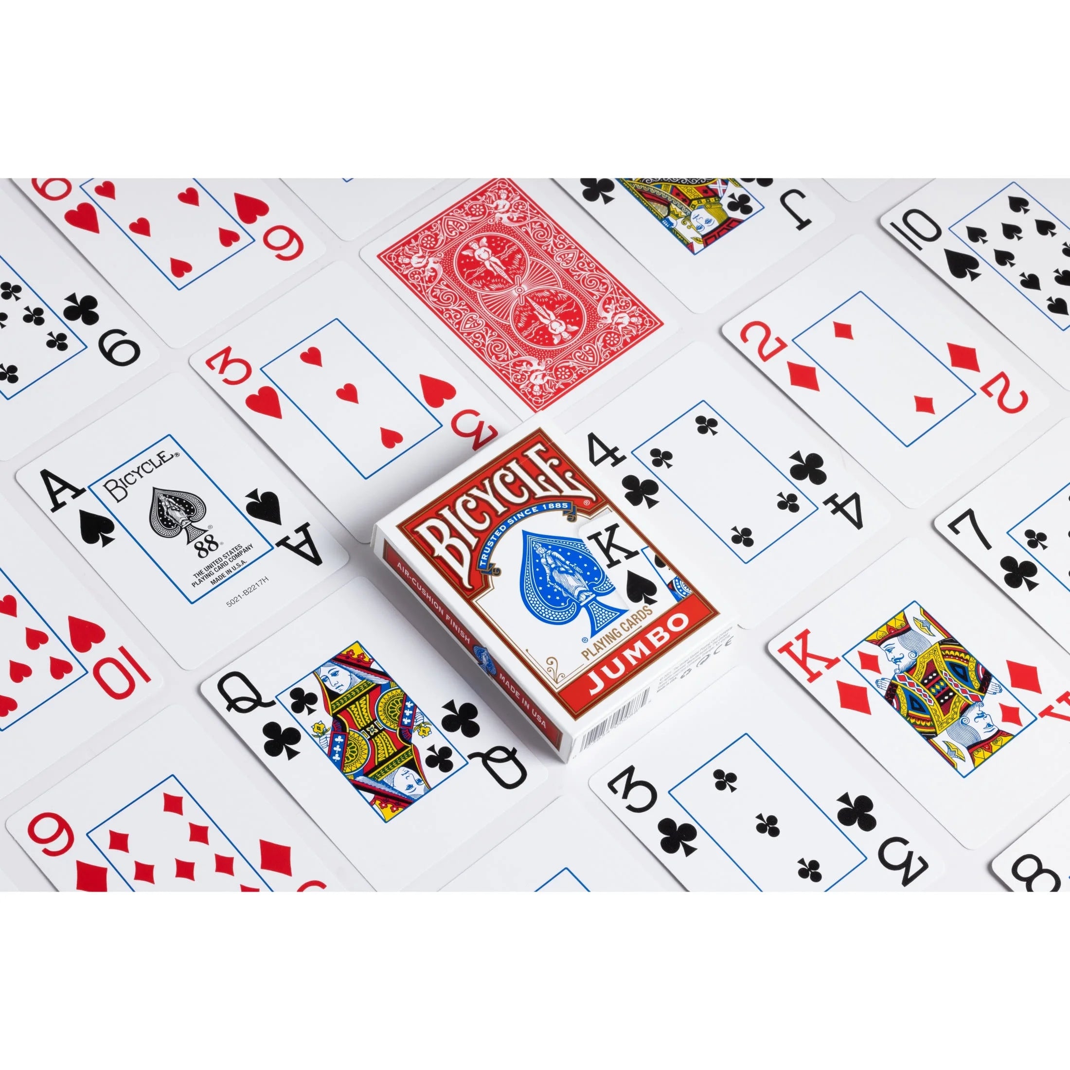 Playing Cards, Jumbo Index, 1 Deck (Red or Blue - Color May Vary)
