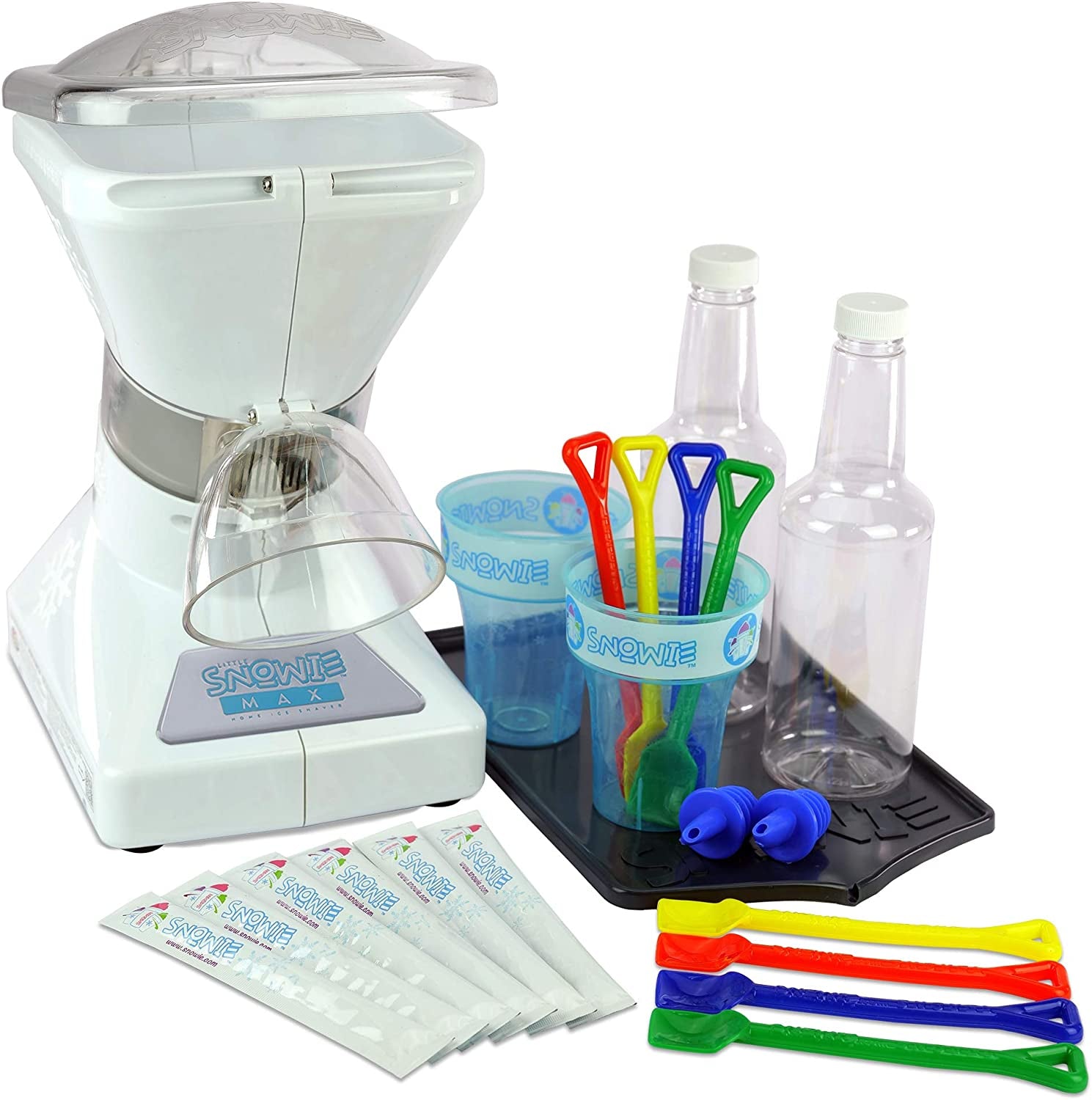 Little  Max Snow Cone Machine - Premium Shaved Ice Maker, with Powder Sticks Syrup Mix, Summer Kit