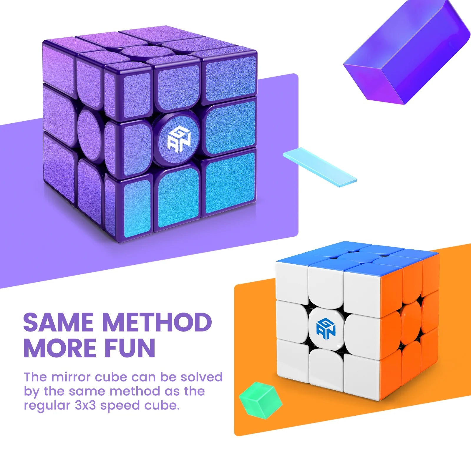 Mirror M, 3X3 Mirror Speed Cube Magnetic Puzzle Toys Magic Cube for Kids Adult Cuber