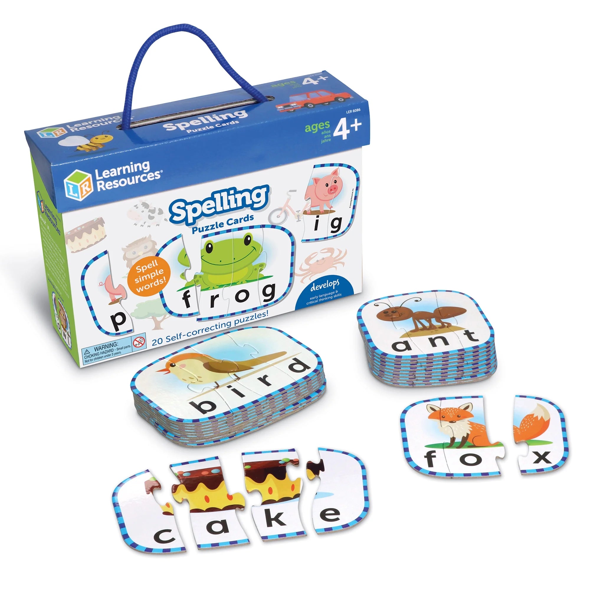 Spelling Puzzle Cards, Kindergarten Readiness, Ages 4+