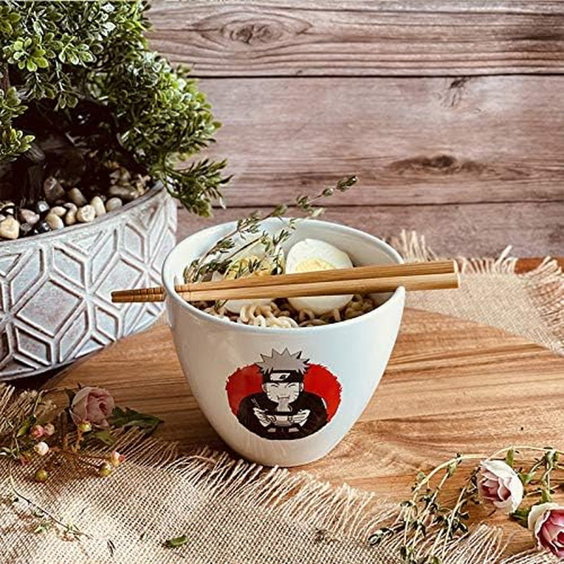 Naruto Ramen Bowl with Wooden Chopstick Featuring Naruto Eating Ramen | 16 Oz Naruto Gift Set | Kitchen Deco | Anime Bowl | Collective | Official Licensed