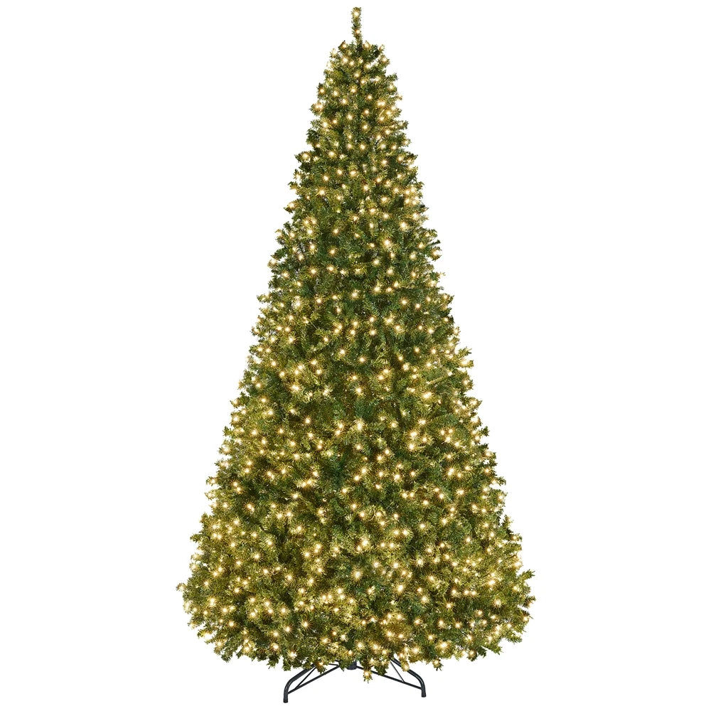 9Ft Pre-Lit Christmas Tree with Warm Lights, Green