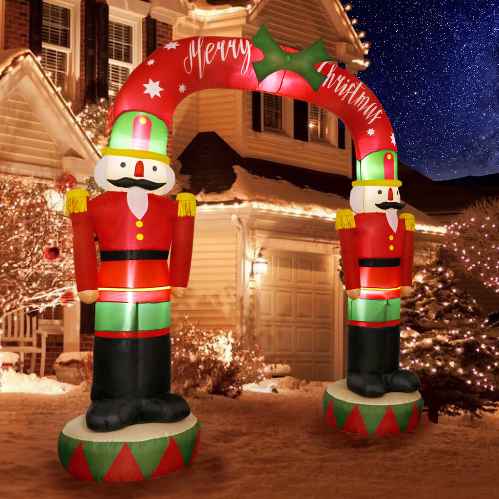 Ourwarm 8FT Christmas Inflatables Outdoor Decorations,Giant Nutcracker Soldier Archway,For Outdoor Christmas Holiday Garden Lawn