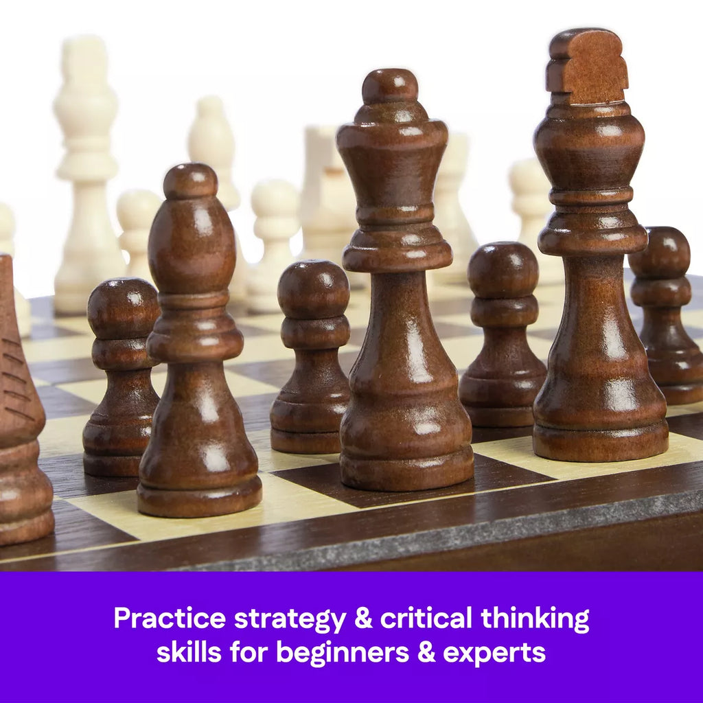 Game Gallery Wood Chess & Checkers Set