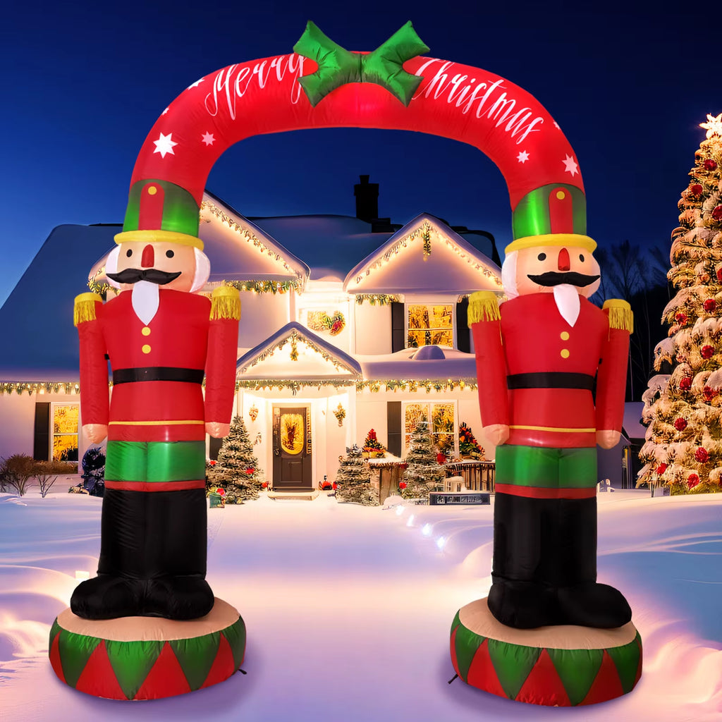 Ourwarm 8FT Christmas Inflatables Outdoor Decorations,Giant Nutcracker Soldier Archway,For Outdoor Christmas Holiday Garden Lawn