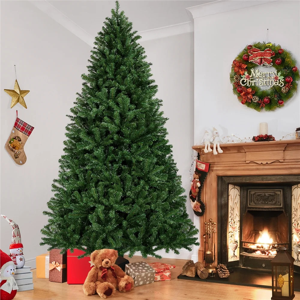 9Ft Pre-Lit Christmas Tree with Warm Lights, Green