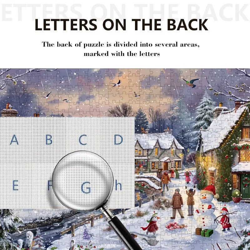 Merry Christmas Puzzle 1000Pieces Paper Puzzle Adult Puzzle 70*50Cm Christmas Town Difficulty Jigsaw Puzzles Home Wall Decro