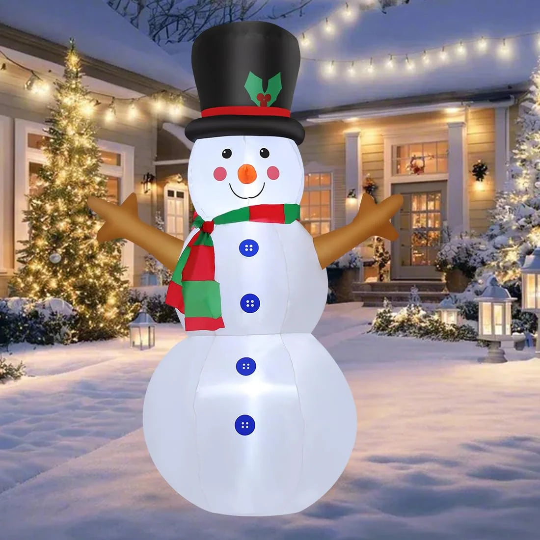 Christmas Inflatable 4 FT Blow up Snowman Inflatable, Outdoor Snowman Christmas Decorations Blowup Snowman with LED Lights Built-In, Xmas Inflatables Outdoor Decorations Clearance for Holiday