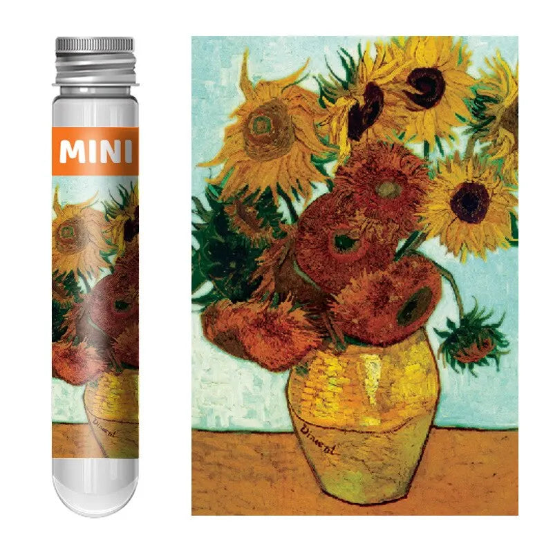 150Pcs Jigsaw Puzzle Test Tube Van Gogh Sunflower Japan the Great Wave off Kanagawa Famous Oil Paintings Puzzle Christmas Gift