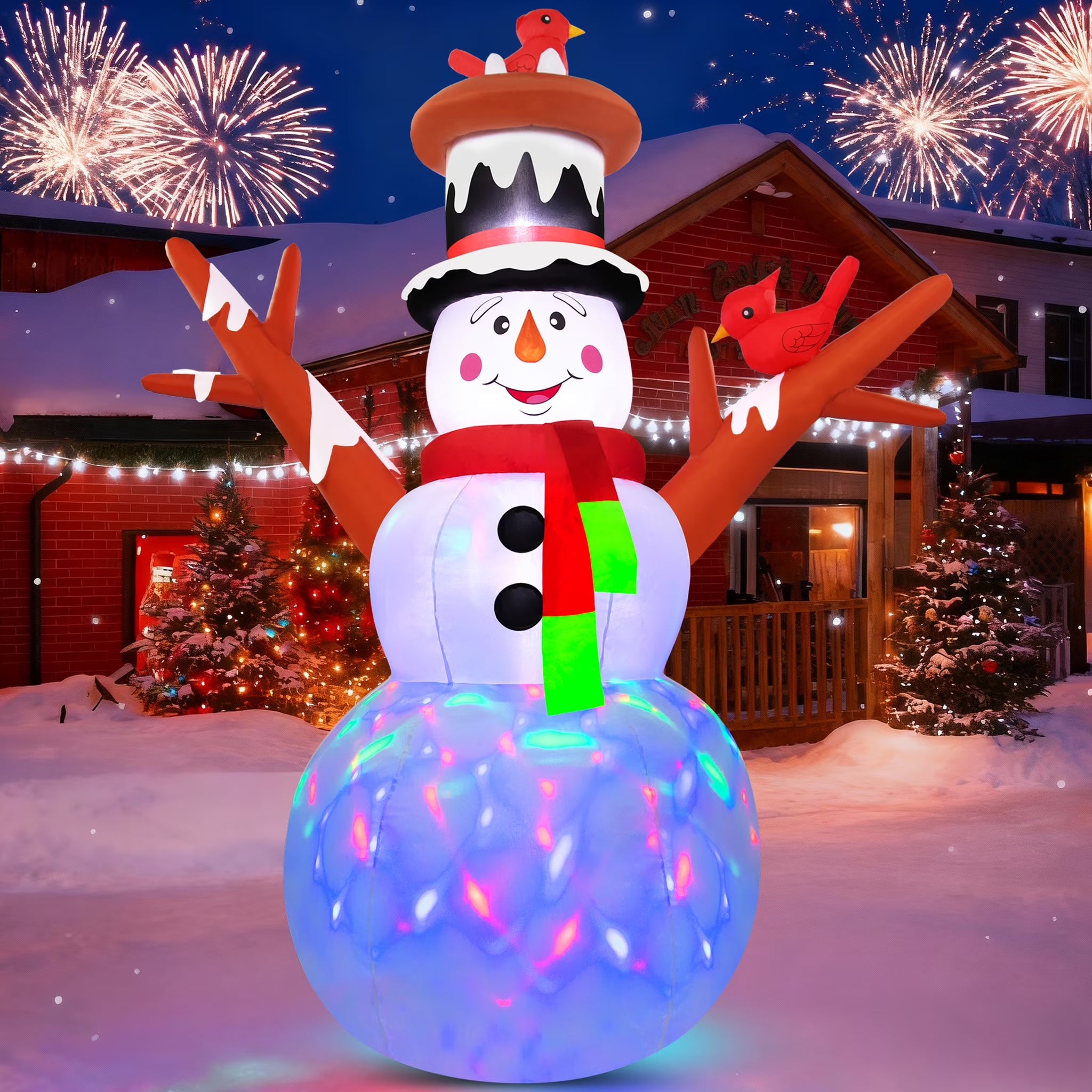 4Ft Tall Christmas Inflatable,Snowman Xmas Inflatable Outdoor Decoration with LED Lights for Yard Garden Lawn