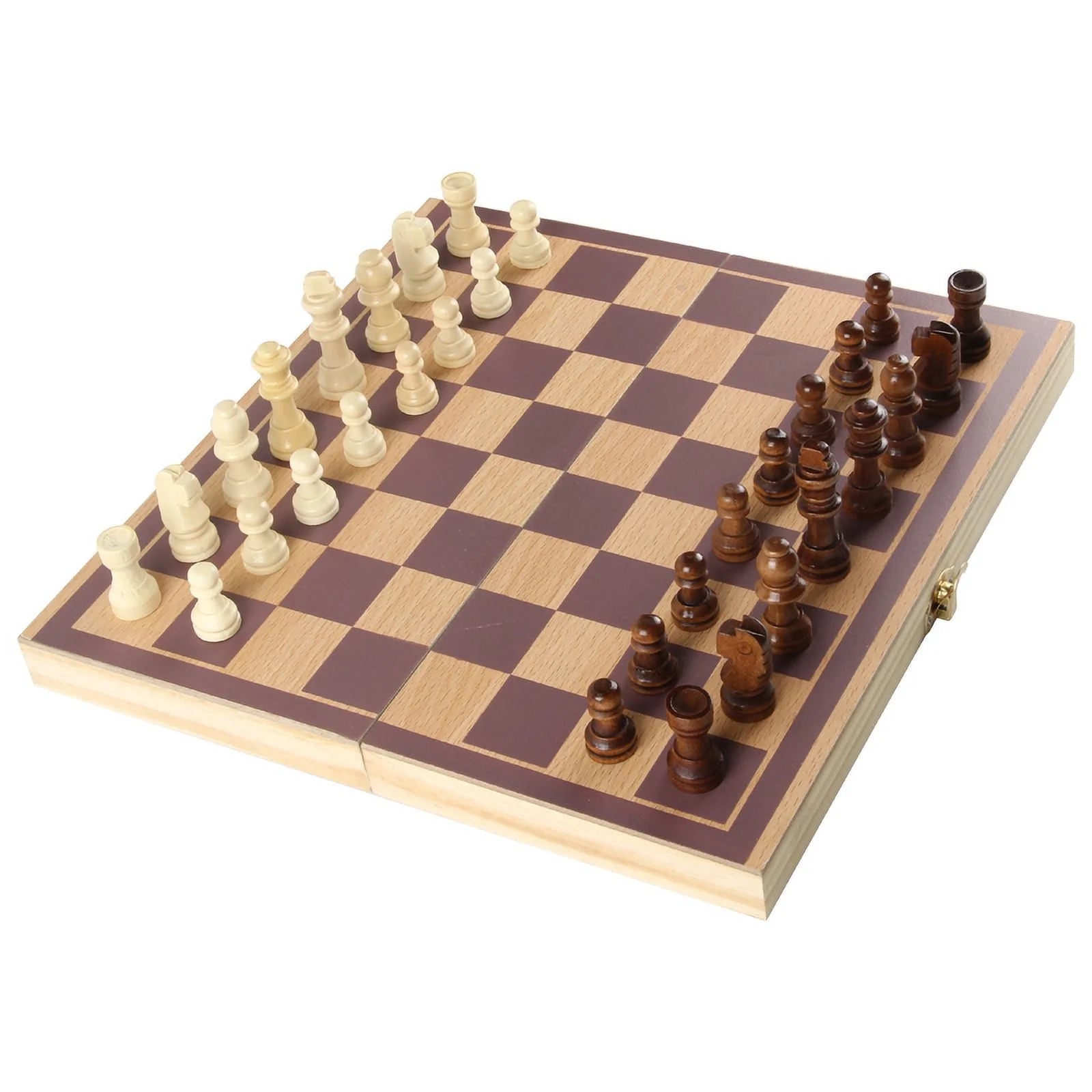 Classic Modern Wooden Chess Pieces Games Foldable Board Set Traditional Games Toy for Men Adult with Queens