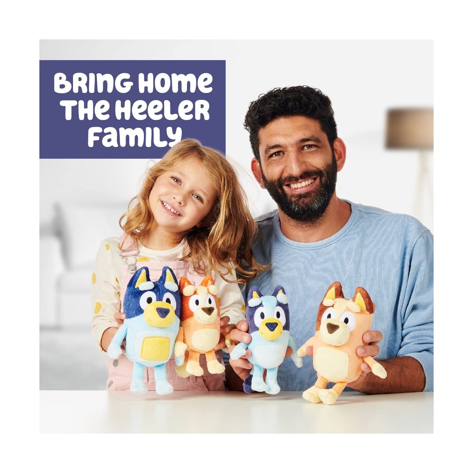 Bluey Heeler Family Plush Set 4 Plush 7-8" Figures