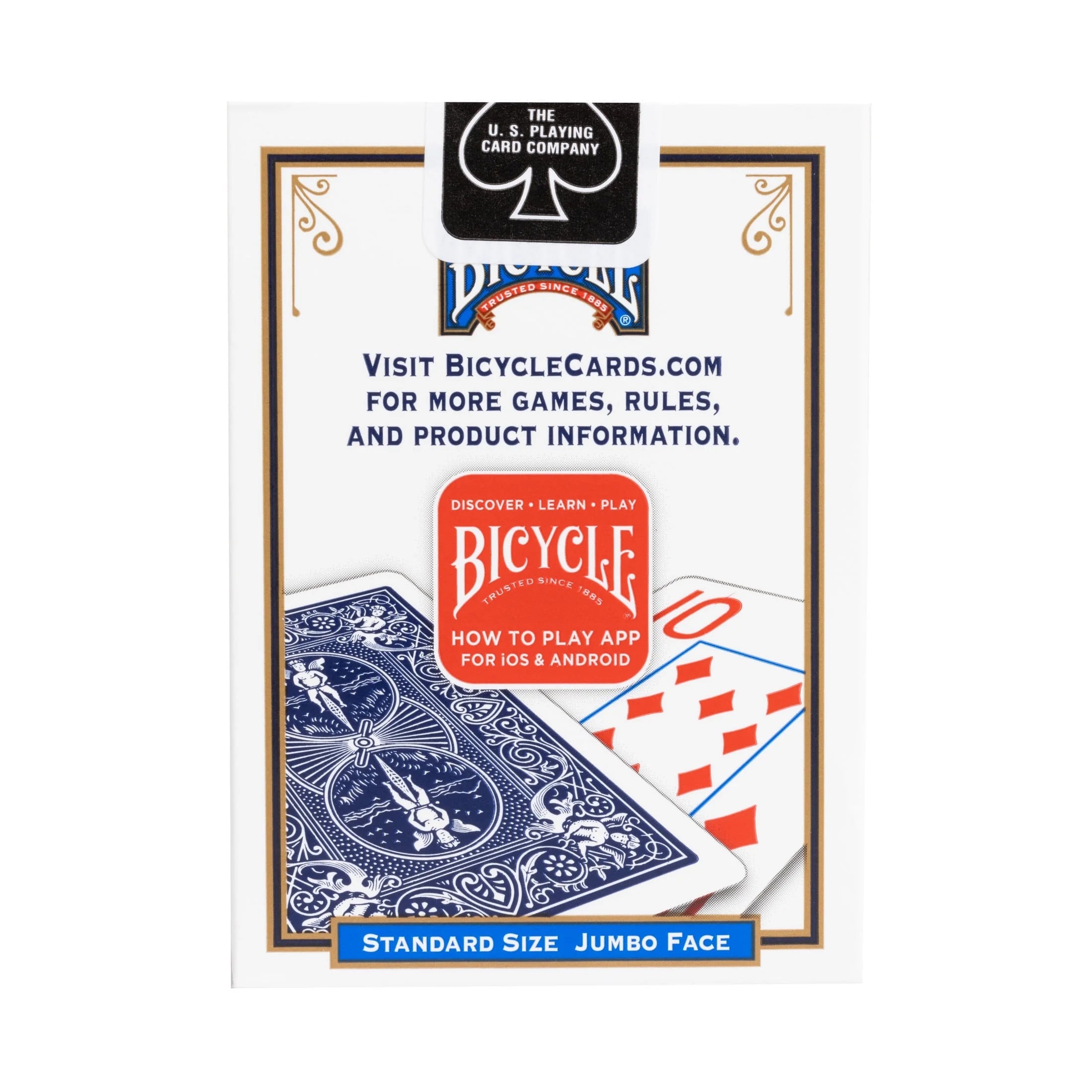 Playing Cards, Jumbo Index, 1 Deck (Red or Blue - Color May Vary)