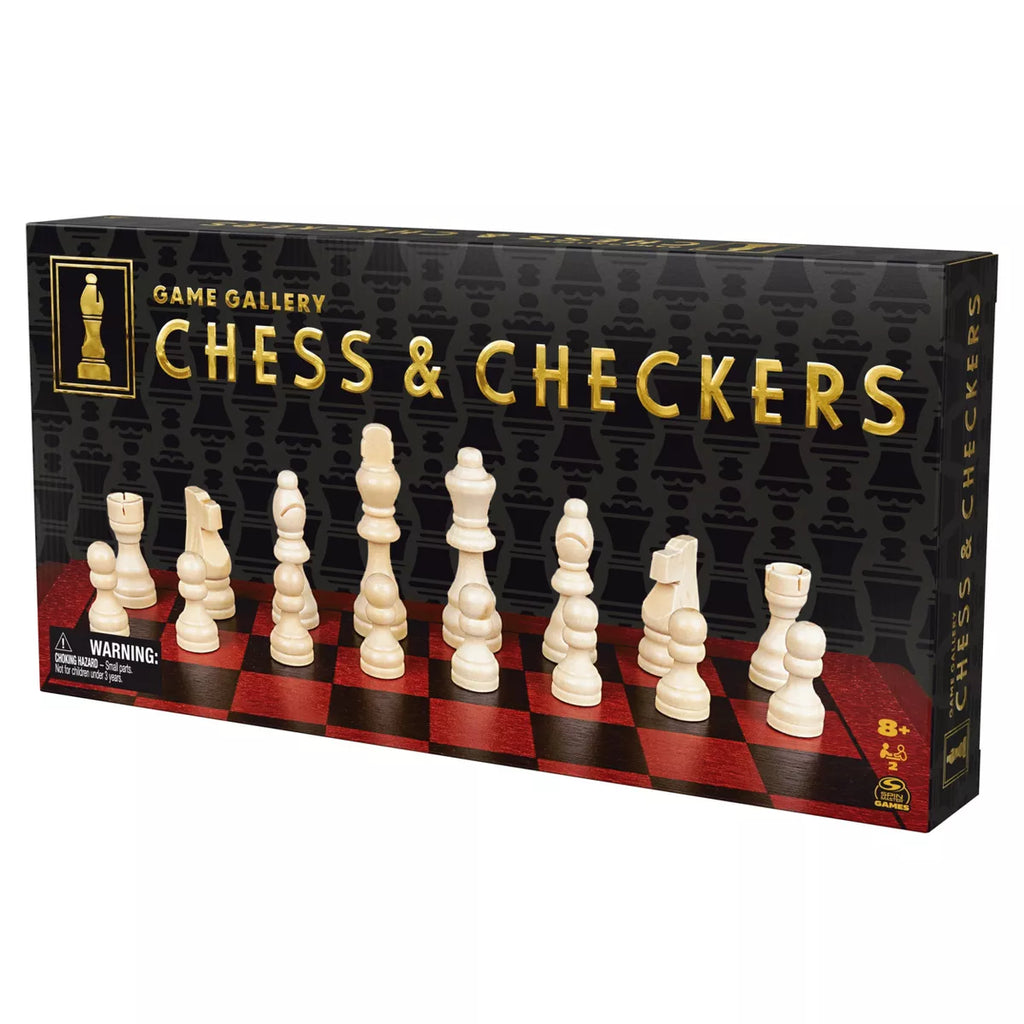 Game Gallery Wood Chess & Checkers Set