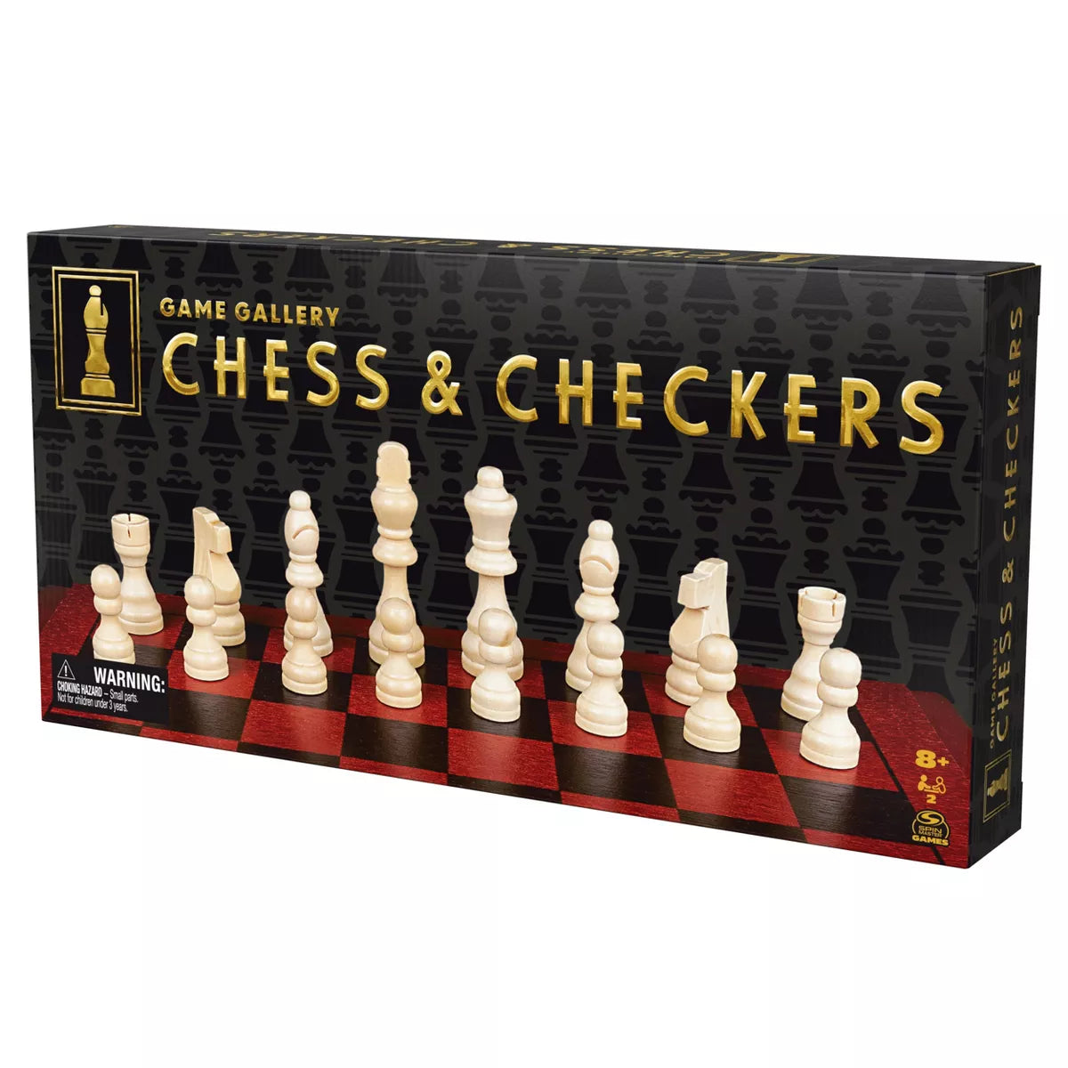 Game Gallery Wood Chess & Checkers Set