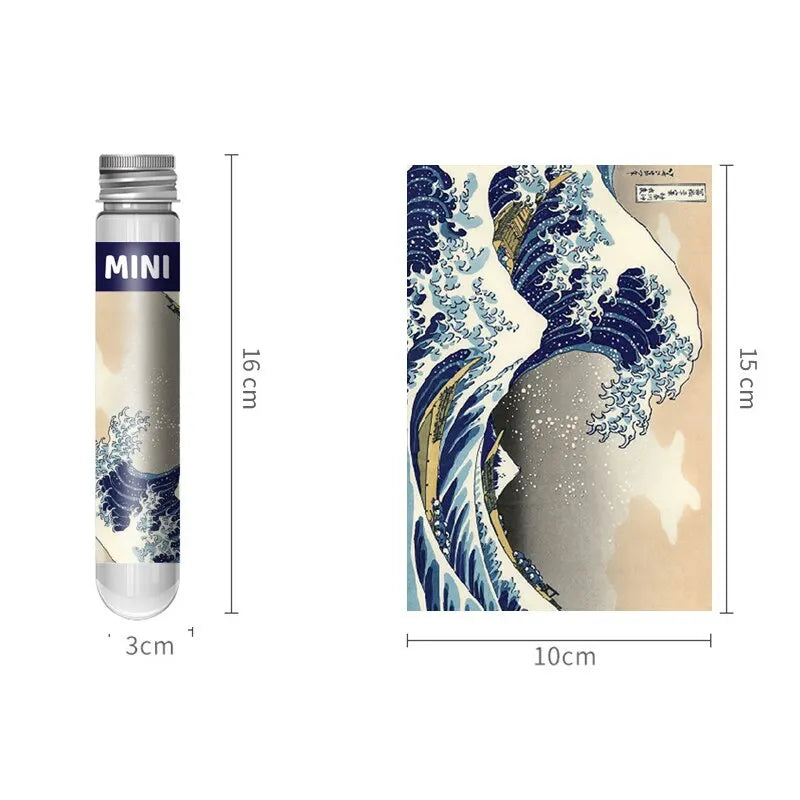 150Pcs Jigsaw Puzzle Test Tube Van Gogh Sunflower Japan the Great Wave off Kanagawa Famous Oil Paintings Puzzle Christmas Gift