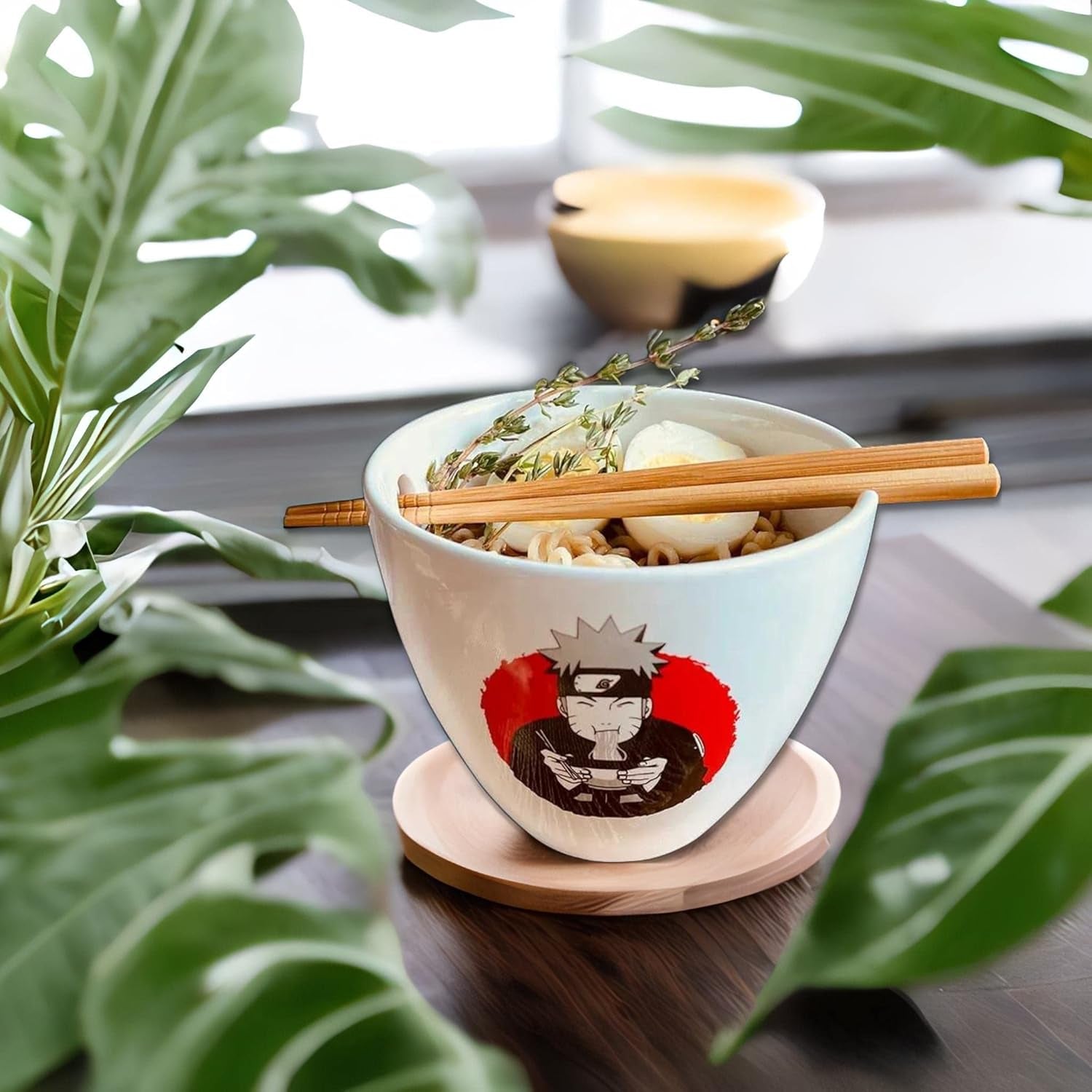 Naruto Ramen Bowl with Wooden Chopstick Featuring Naruto Eating Ramen | 16 Oz Naruto Gift Set | Kitchen Deco | Anime Bowl | Collective | Official Licensed