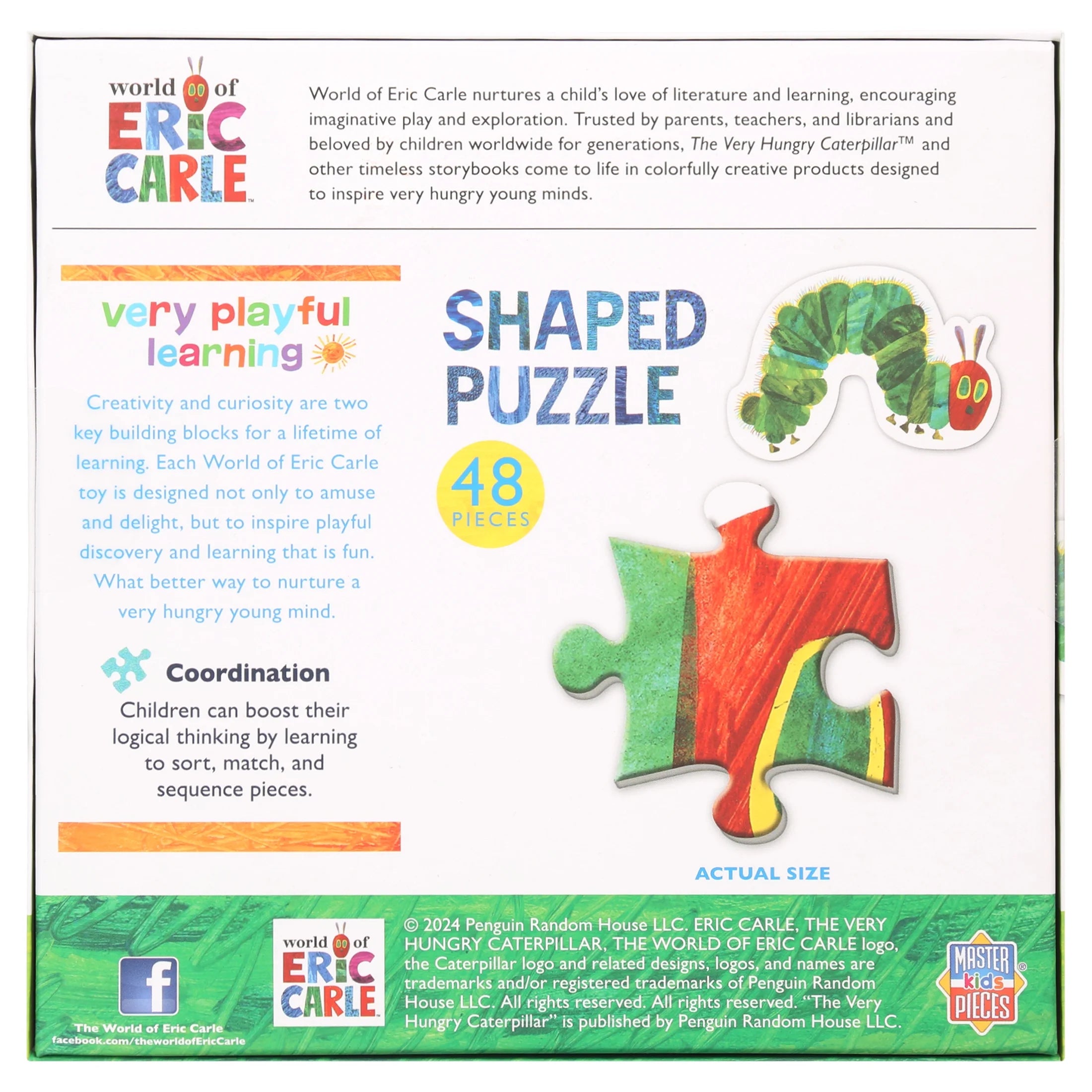 Eric Carle - the Very Hungry Caterpillar 48 Pieces Interlocking Jigsaw Puzzle for Kids