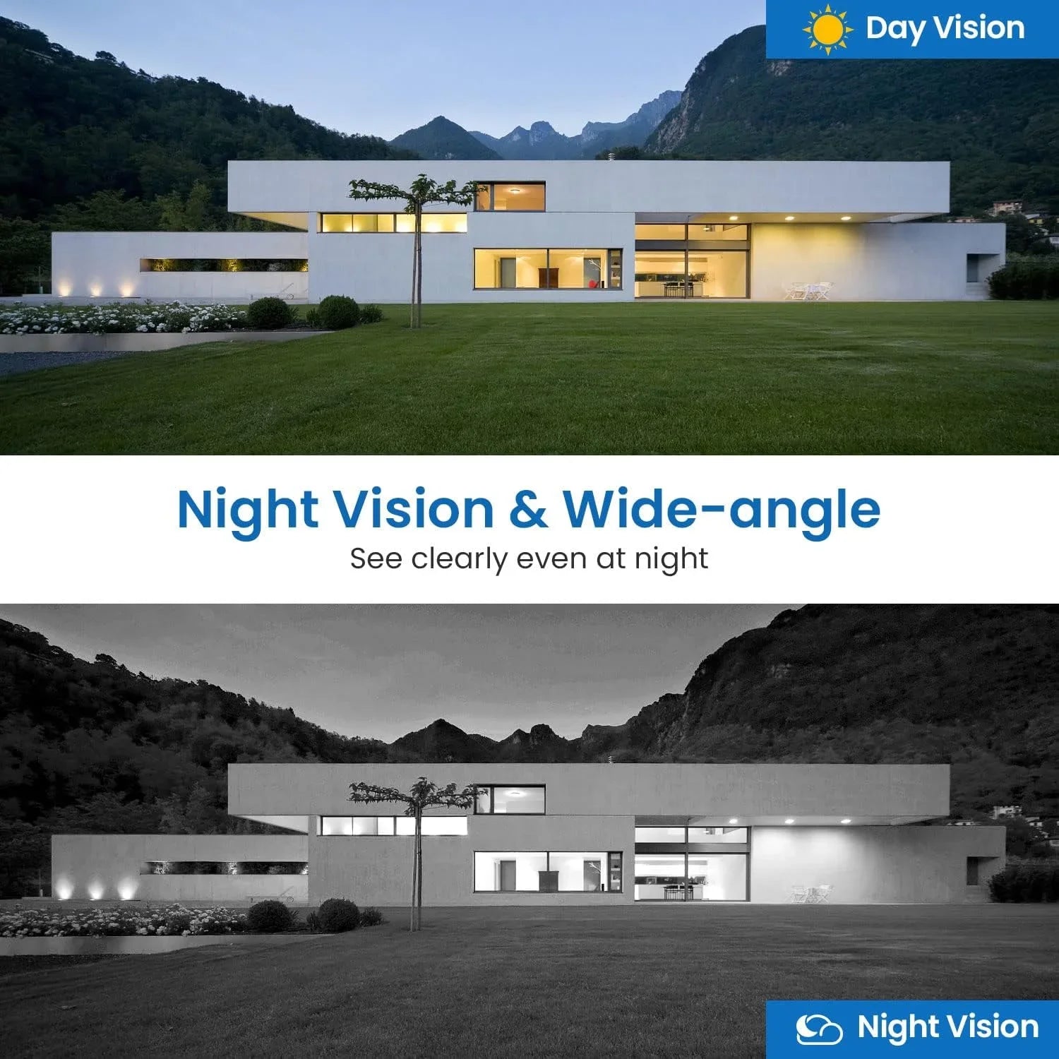 Wireless Doorbell Camera with Chime, Wireless Video Doorbell with Human Detection, Cloud Storage, 2-Way Audio, Night Vision, 2.4G Wifi