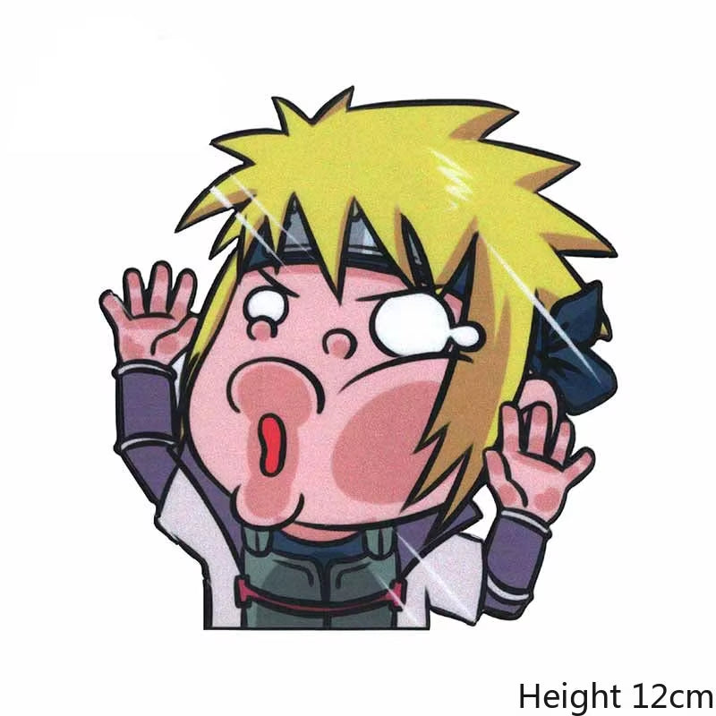 Anime Naruto Stickers Funny Sasuke Peek Window Stickers Laptop Decals Waterproof Car Stickers Personality Anime Stickers