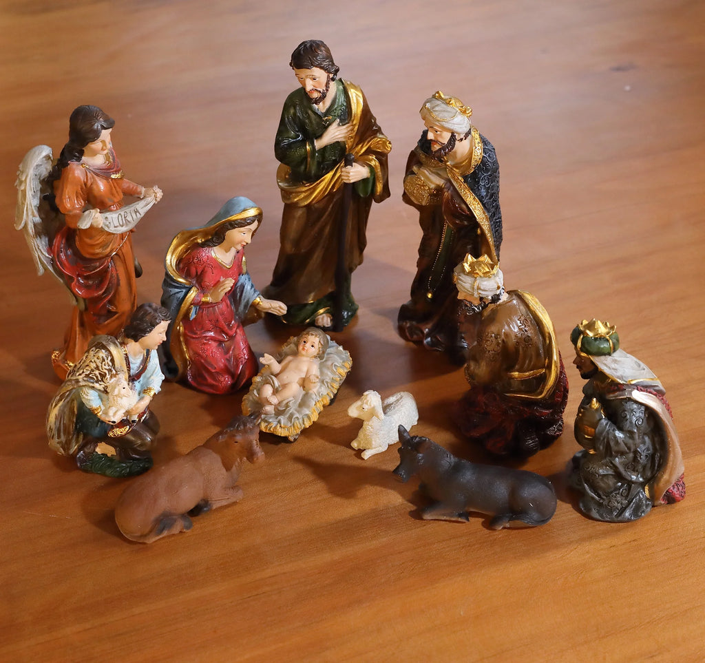 Nativity Set Nativity Scene Holidays Décor Christmas Stable Birthday Gift 11 Piece 8''
